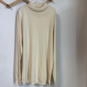 Cream Cowl Neck Sweater with Long Sleeves